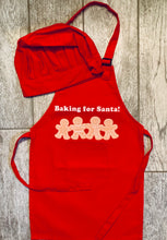Load image into Gallery viewer, "Baking for Santa" Apron and Baker's Hat